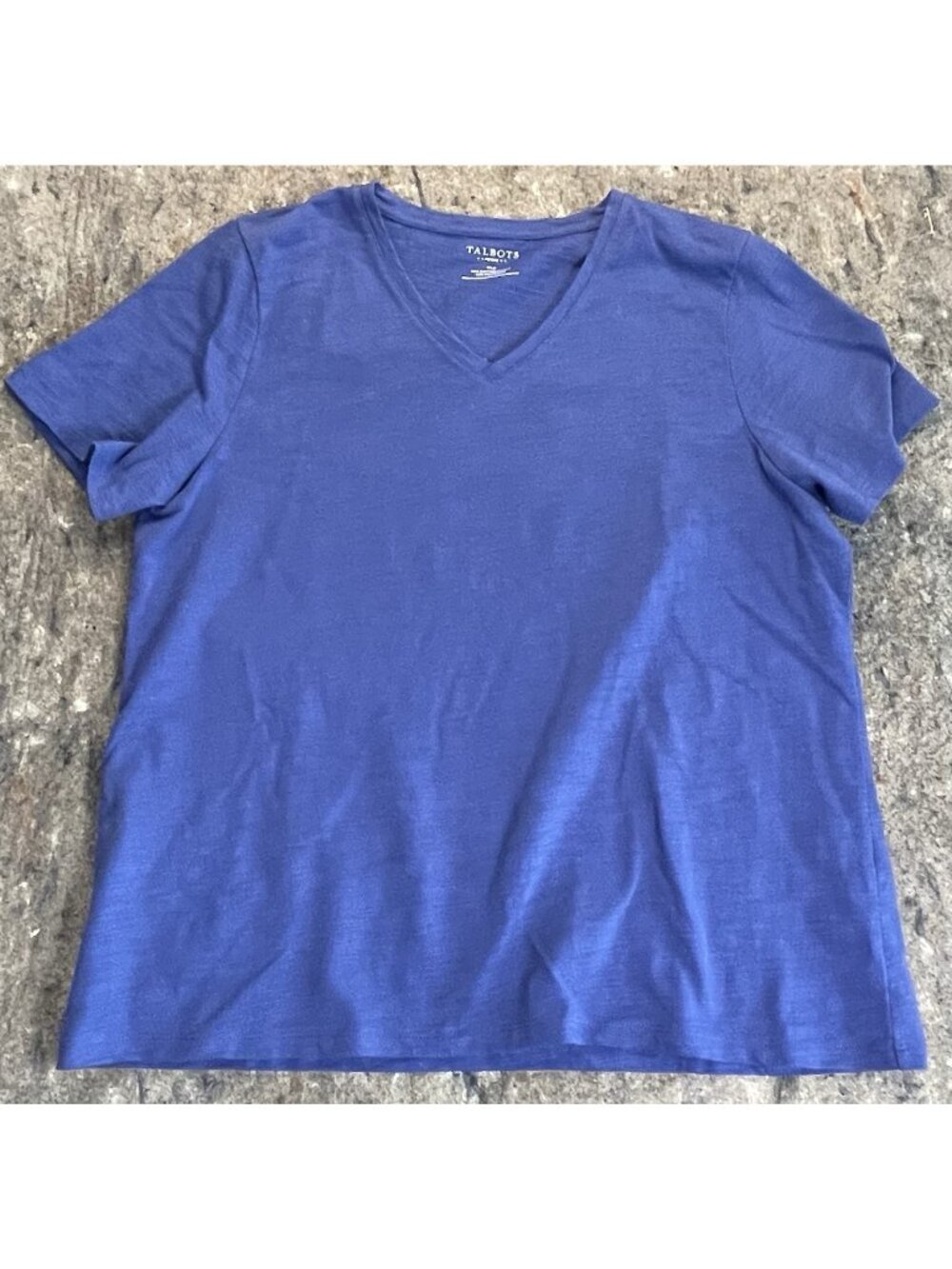 Talbots Blue Short Sleeve V Neck Short Sleeve Shirt XLP